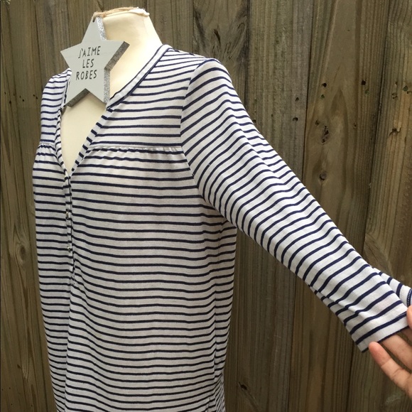 H&M Cream Knit Top with Navy Blue Stripes - Picture 5 of 13